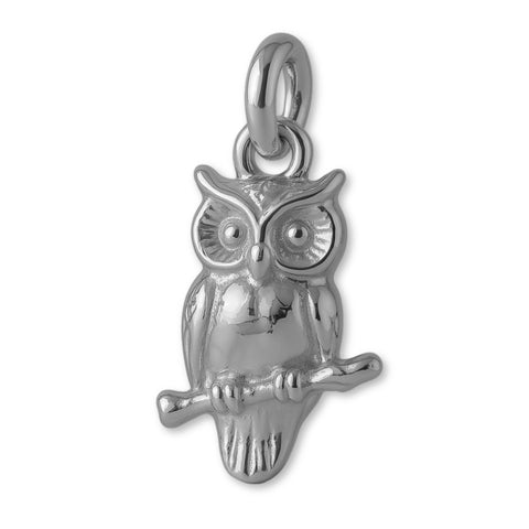 950 Platinum - Great Horned Owl Charm