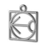 950 Platinum - Sagittarius Zodiac Square Charm