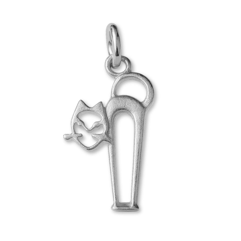 950 Platinum - Openwork Filigree Cat Charm