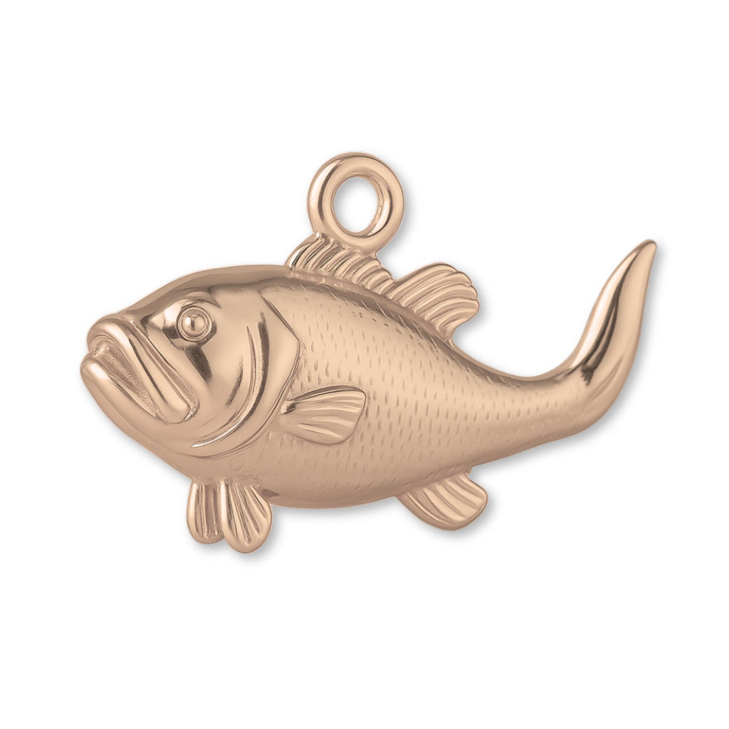 18ct Rose Gold - Largemouth Bass Fish Charm