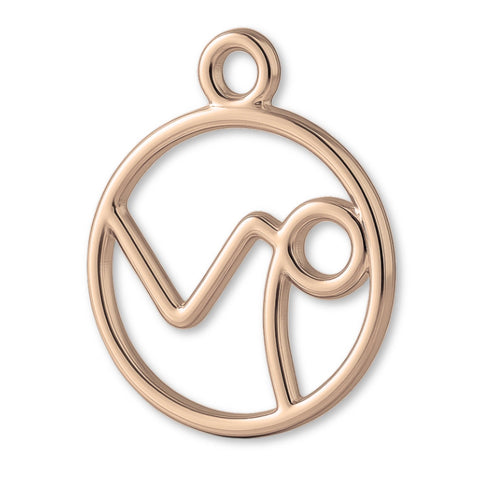 9ct Rose Gold - Capricorn Zodiac Round Charm