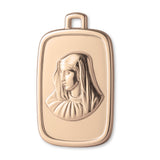 9ct Rose Gold - Rectangle Virgin Mary Amulet Charm