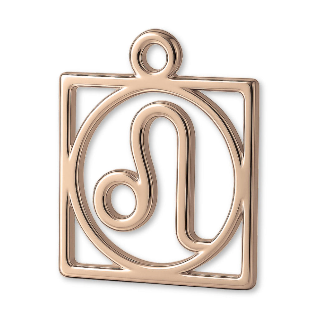 9ct Rose Gold - Leo Zodiac Square Charm