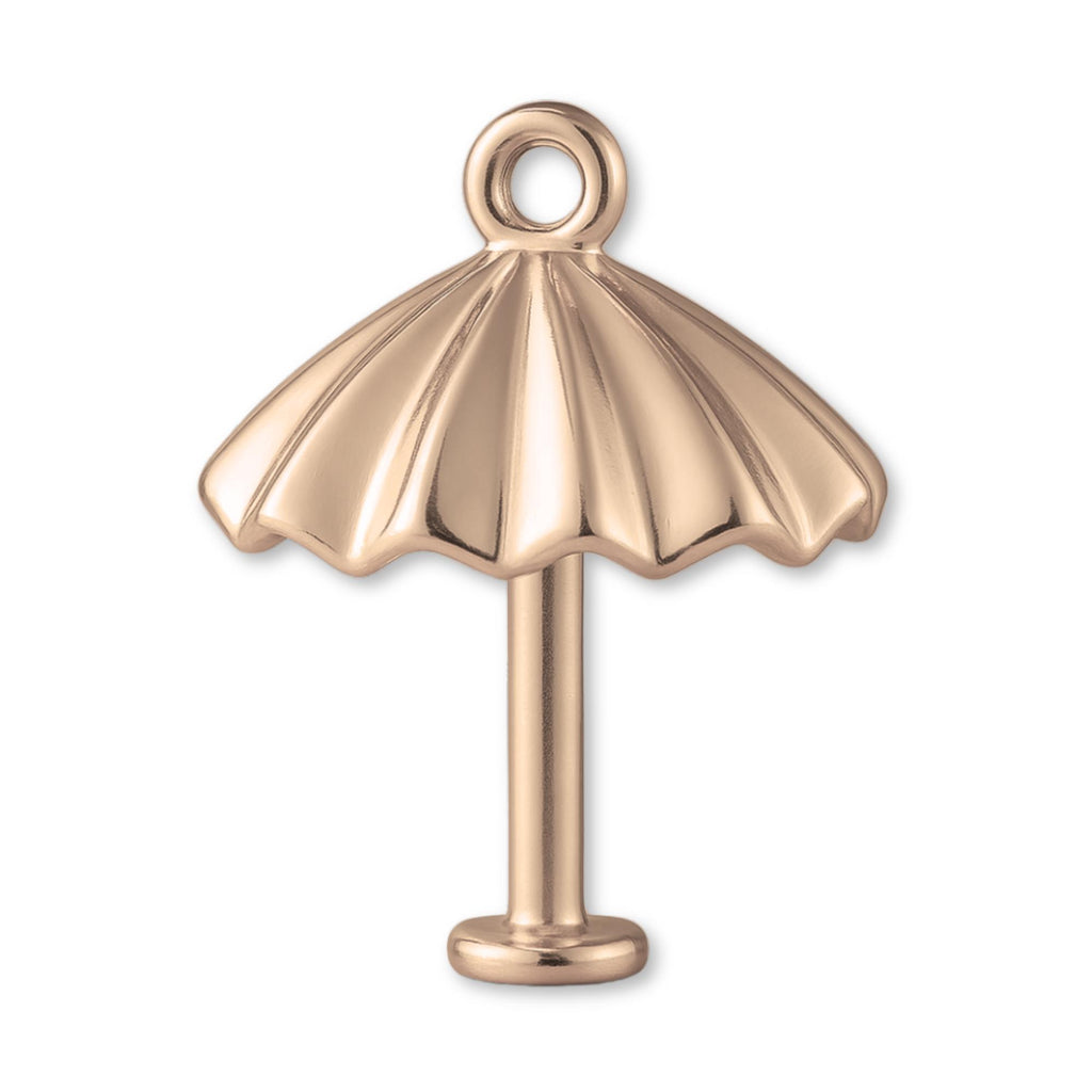 9ct Rose Gold - Beach Umbrella Charm