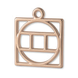 18ct Rose Gold - Gemini Zodiac Square Charm