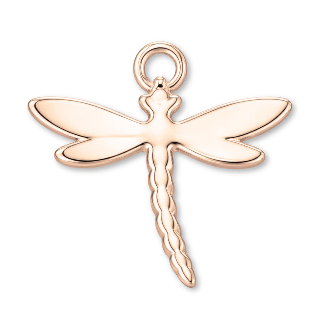 9ct Rose Gold - Dragonfly Silhouette Charm