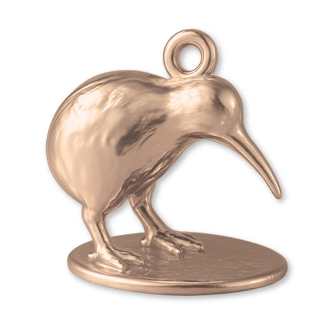9ct Rose Gold - NZ Kiwi Bird Charm