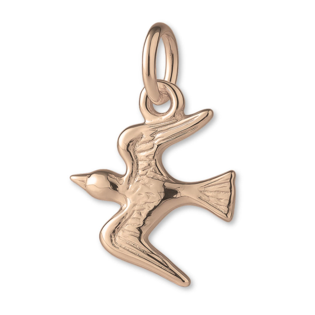 18ct Rose Gold - Flying Swallow Charm