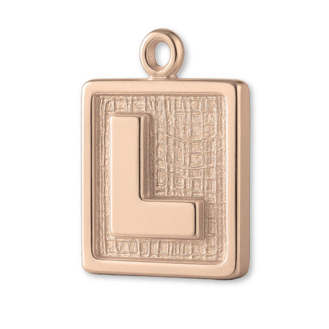 18ct Rose Gold - L Plate Charm