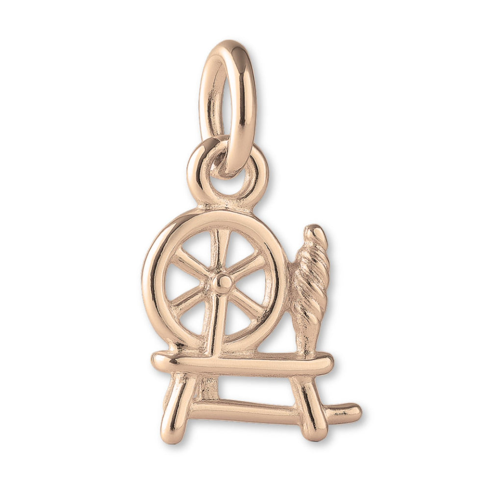 9ct Rose Gold - Mini Spinning Wheel Charm