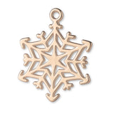 9ct Rose Gold - Starburst Snowflake Charm