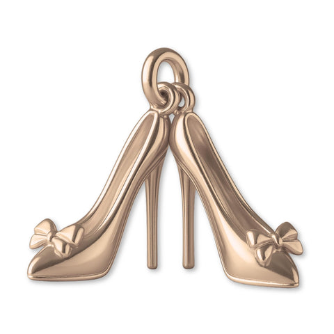 18ct Rose Gold - Bow Toe Stiletto Pair Charm