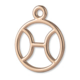 9ct Rose Gold - Pisces Zodiac Round Charm