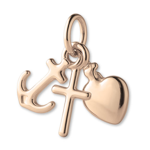 9ct Rose Gold - Classic Faith, Hope & Love Charm