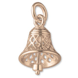 9ct Rose Gold - Openwork Filigree Bell Charm