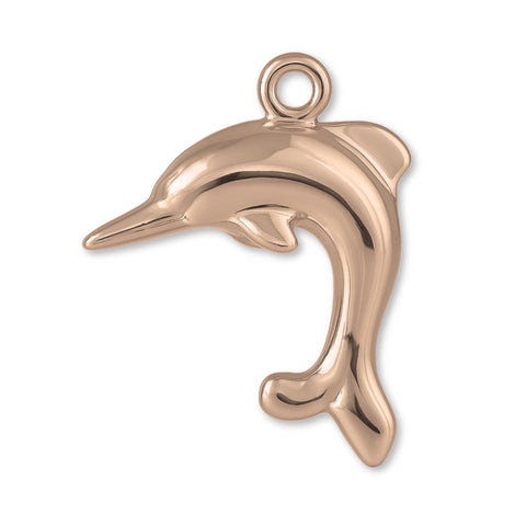 9ct Rose Gold - Leaping Dolphin Charm