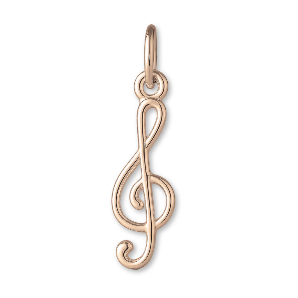 9ct Rose Gold - Openwork Treble Clef Charm