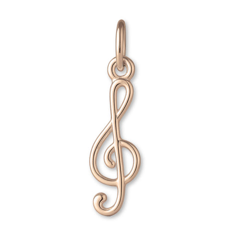 9ct Rose Gold - Openwork Treble Clef Charm