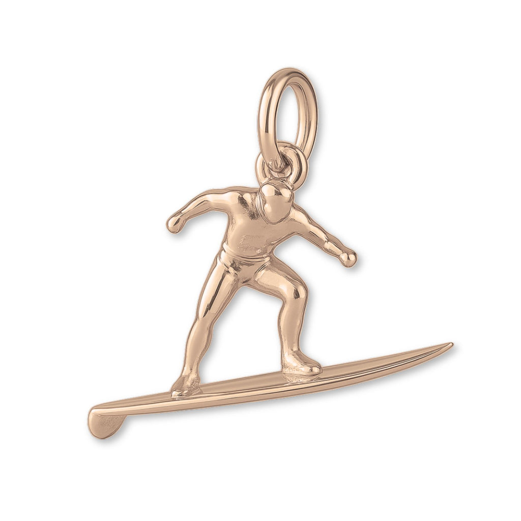 9ct Rose Gold Longboard Surfer Charm