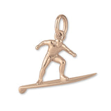 9ct Rose Gold Longboard Surfer Charm