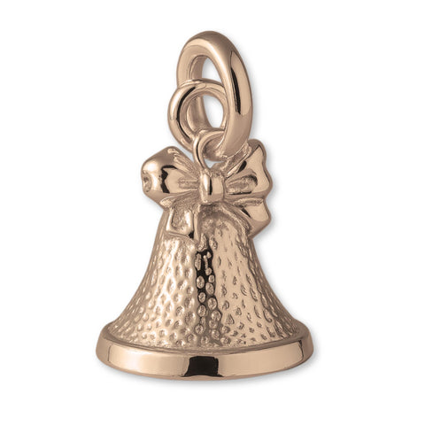 18ct Rose Gold - Christmas Bow Bell Charm