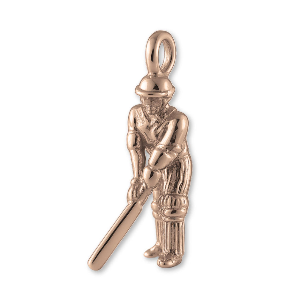 9ct Rose Gold - Cricket Batsman Charm