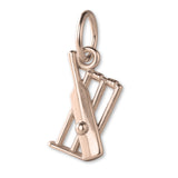 9ct Rose Gold - Cricket Bat & Stumps Charm