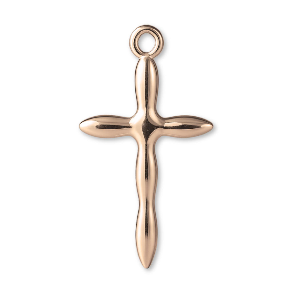 18ct Rose Gold - Fluid Crucifix Charm