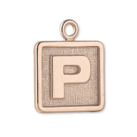 9ct Rose Gold - P Plate Charm