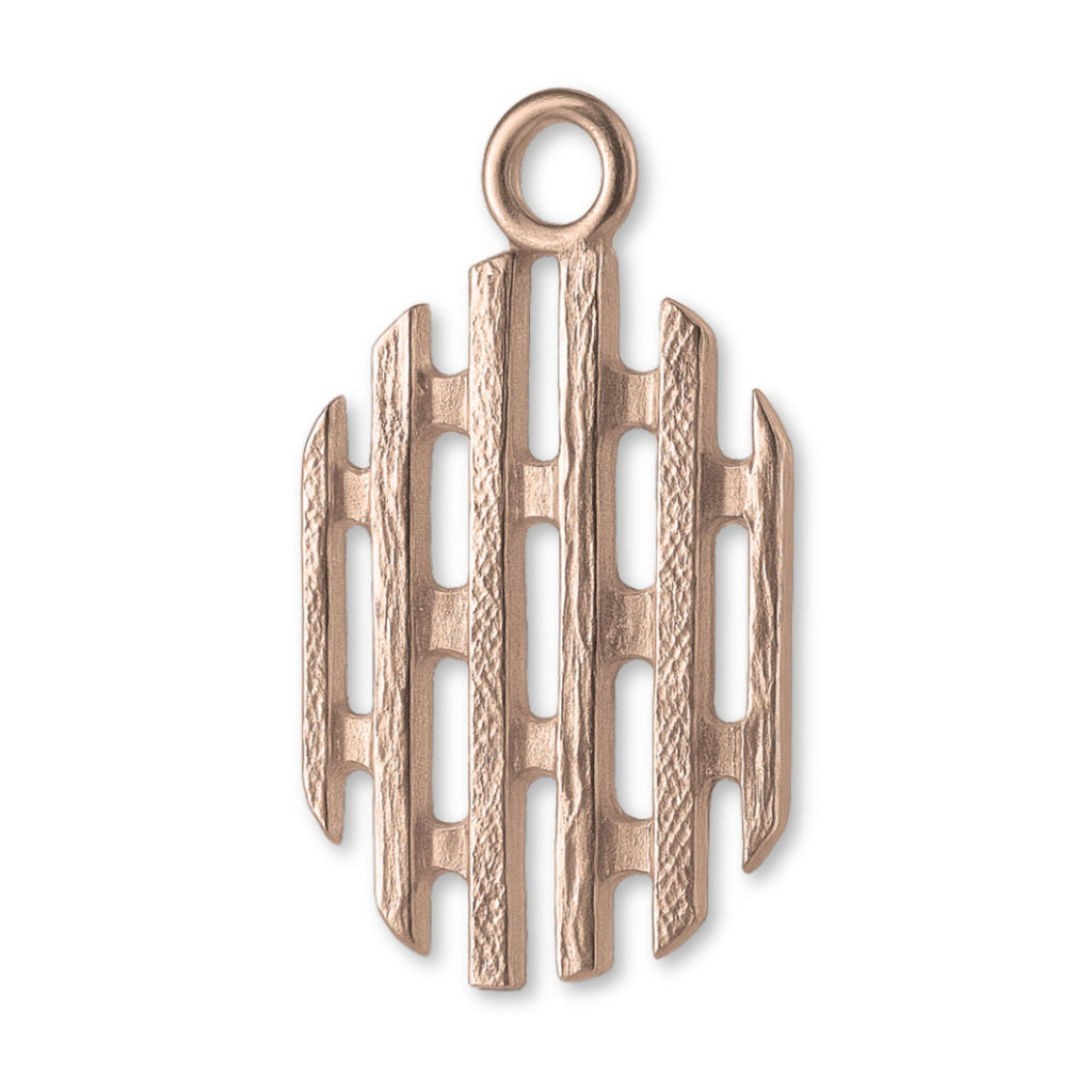 18ct Rose Gold - Openwork Grille Totem Charm