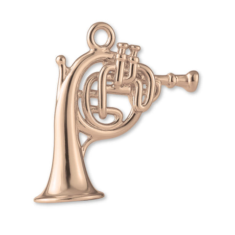 18ct Rose Gold - Single French Horn Charm