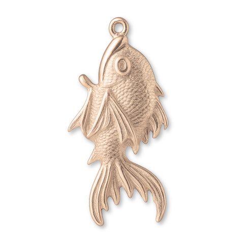 9ct Rose Gold - Leaping Koi Fish Charm