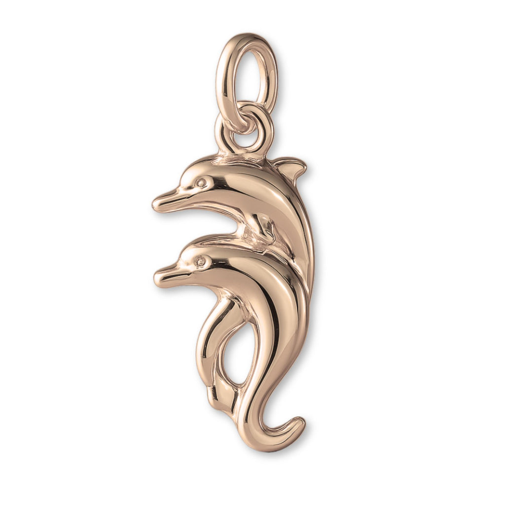 18ct Rose Gold - Twin Dolphins Charm