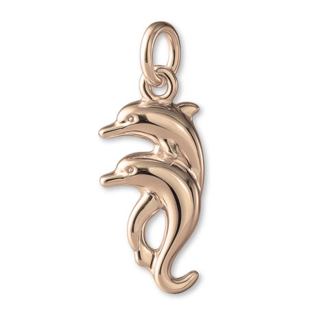 18ct Rose Gold - Twin Dolphins Charm