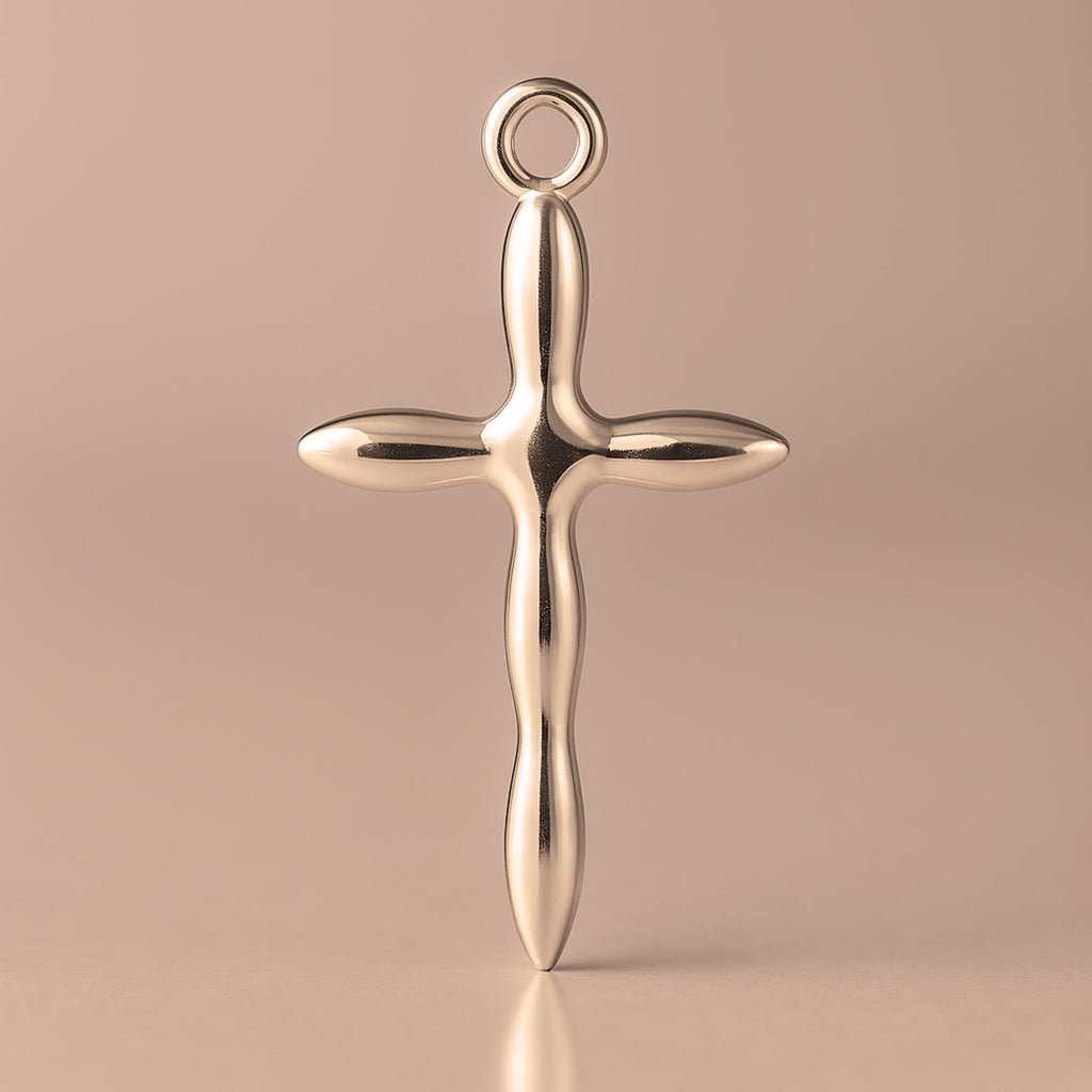 18ct Rose Gold - Fluid Crucifix Charm