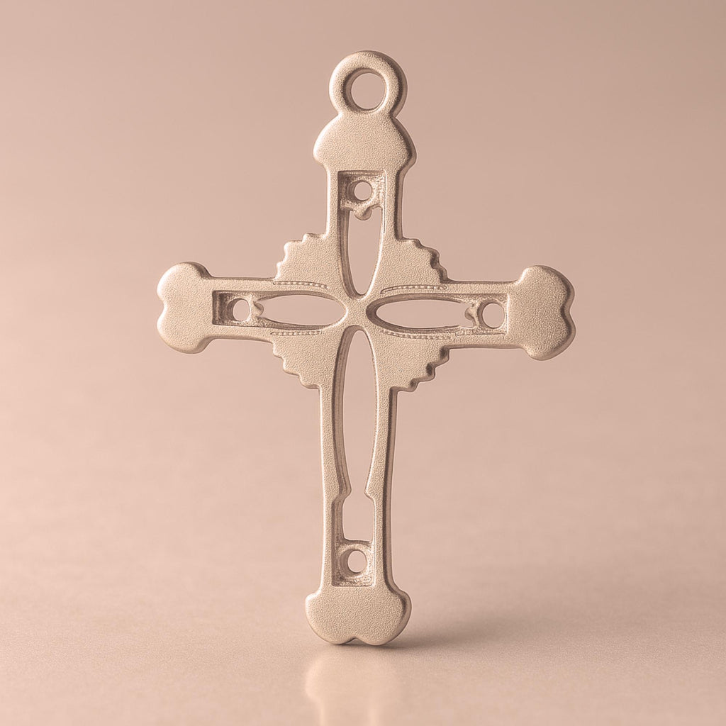 9ct Rose Gold - Ornate Open Crucifix Charm