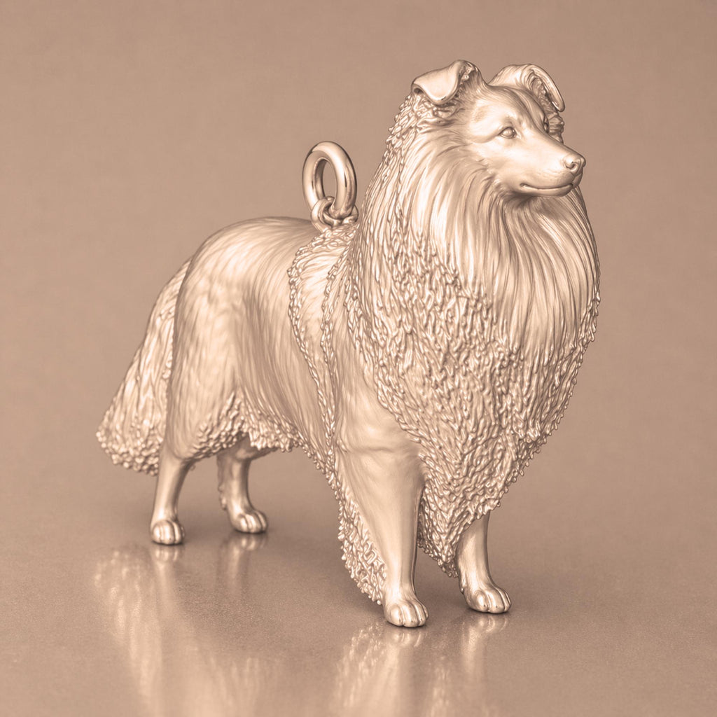 18ct Rose Gold - Shetland Sheepdog Charm