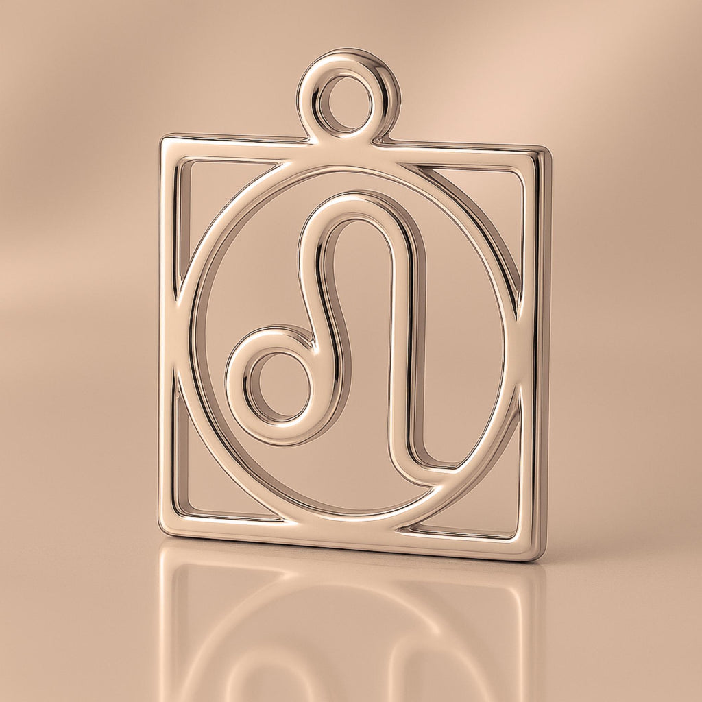 9ct Rose Gold - Leo Zodiac Square Charm