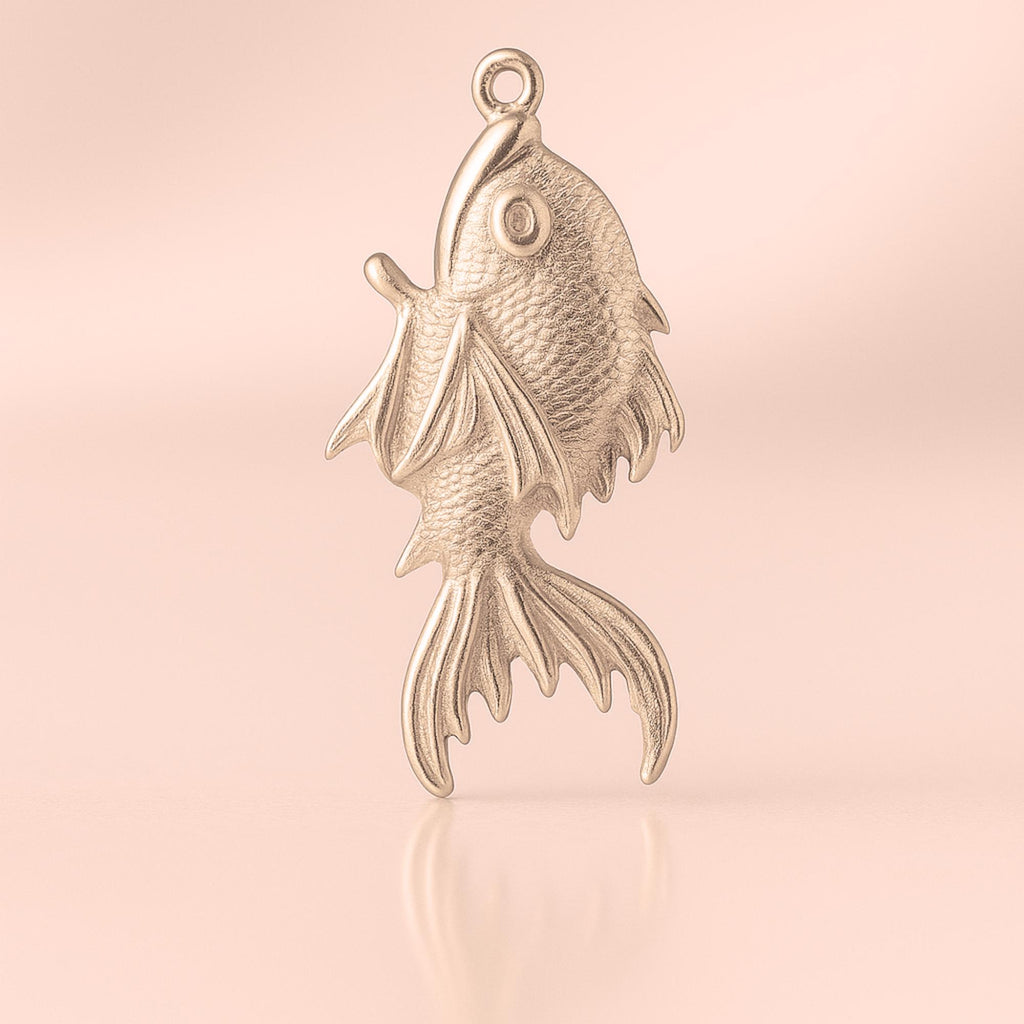 9ct Rose Gold - Leaping Koi Fish Charm