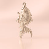 9ct Rose Gold - Leaping Koi Fish Charm