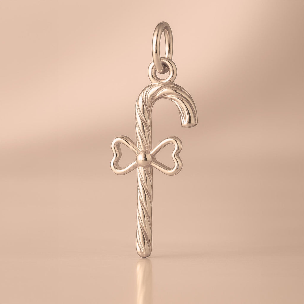 9ct Rose Gold - Candy Cane Charm