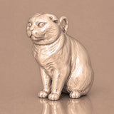9ct Rose Gold - Scottish Fold Cat Charm
