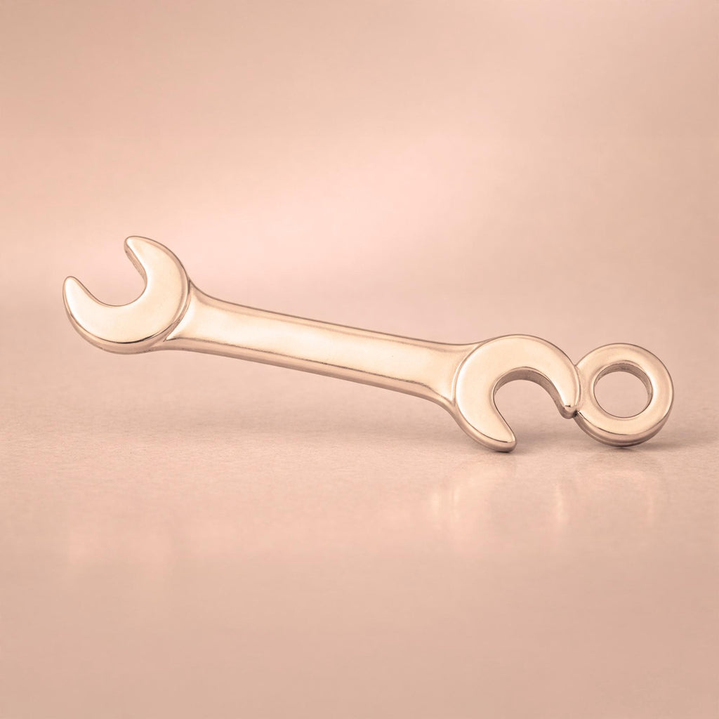 18ct Rose Gold - Open End Wrench Charm