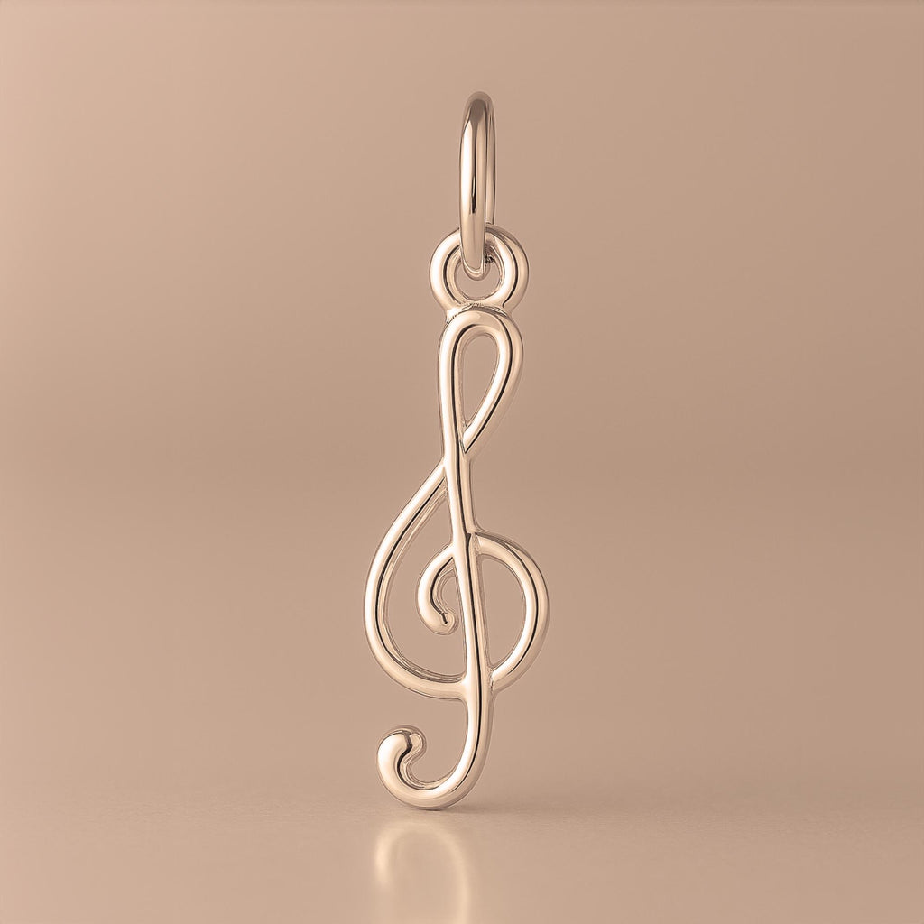 18ct Rose Gold - Openwork Treble Clef Charm