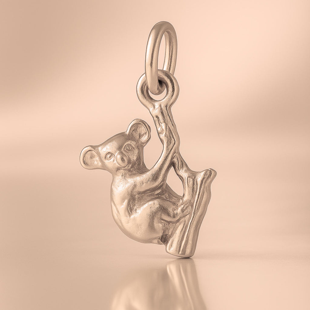 18ct Rose Gold - Koala Climbing Tree Charm