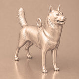 9ct Rose Gold - Siberian Husky Dog Charm
