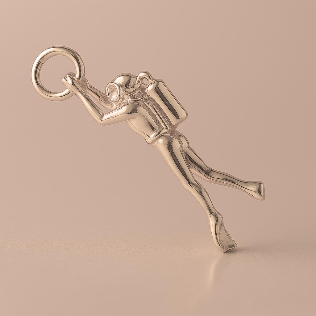 18ct Rose Gold - Classic Scuba Diver Charm