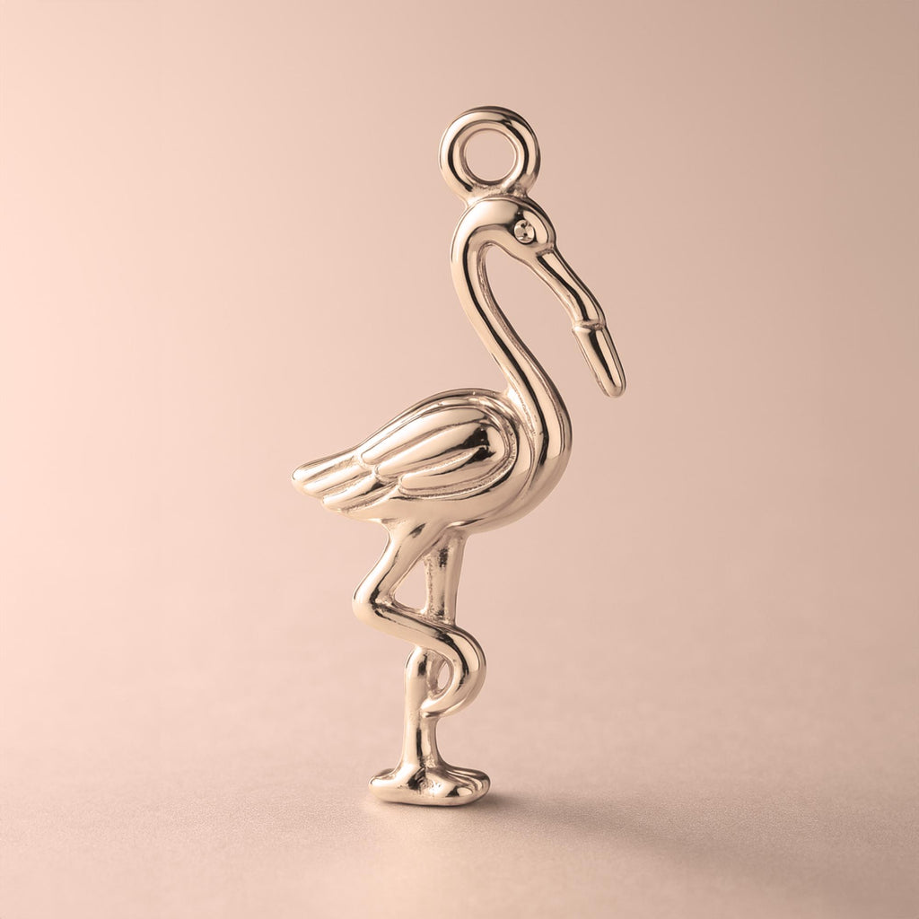18ct Rose Gold - American Flamingo Charm