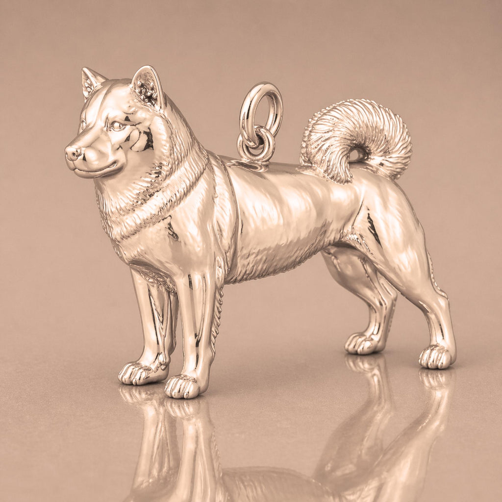 18ct Rose Gold - Shiba Inu Dog Charm