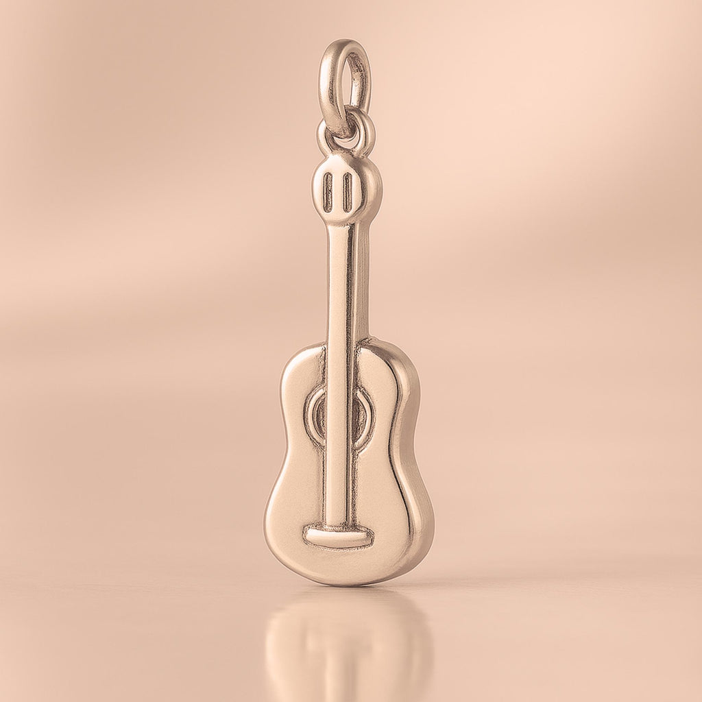 18ct Rose Gold - Minimalist Guitar Charm